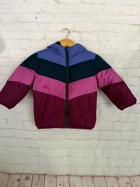 Swiss Tech Puffer Jacket Girls' Colorblock Size 3T Multicolor (READ)